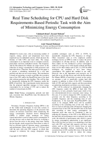 Real Time Scheduling for CPU and Hard Disk Requirements-Based Periodic Task with the Aim of Minimizing Energy Consumption