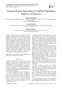 Cuckoo Search Algorithm for Stellar Population Analysis of Galaxies