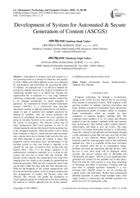 Development of System for Automated & Secure Generation of Content (ASCGS)