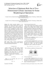 Selection of Optimum Rule Set of Two Dimensional Cellular Automata for Some Morphological Operations