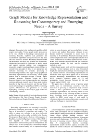 Graph Models for Knowledge Representation and Reasoning for Contemporary and Emerging Needs – A Survey