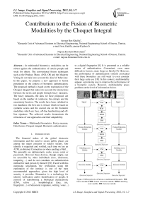 Contribution to the Fusion of Biometric Modalities by the Choquet Integral