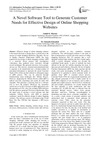 A Novel Software Tool to Generate Customer Needs for Effective Design of Online Shopping Websites