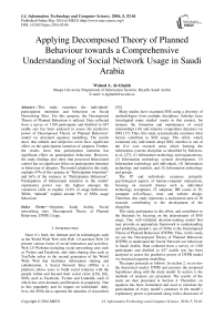 Applying Decomposed Theory of Planned Behaviour towards a Comprehensive Understanding of Social Network Usage in Saudi Arabia