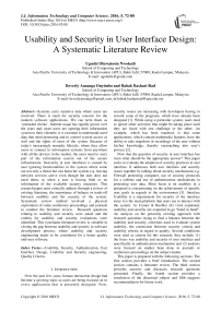 Usability and Security in User Interface Design: A Systematic Literature Review