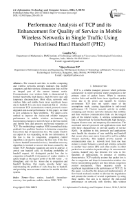 Performance Analysis of TCP and its Enhancement for Quality of Service in Mobile Wireless Networks in Single Traffic Using Prioritised Hard Handoff (PH2)