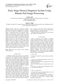 Early Stage Disease Diagnosis System Using Human Nail Image Processing