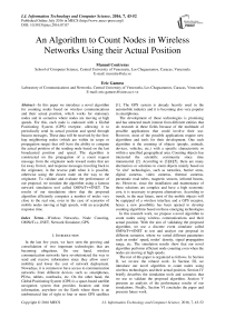 An Algorithm to Count Nodes in Wireless Networks Using their Actual Position