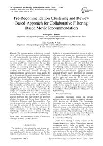 Pre-Recommendation Clustering and Review Based Approach for Collaborative Filtering Based Movie Recommendation