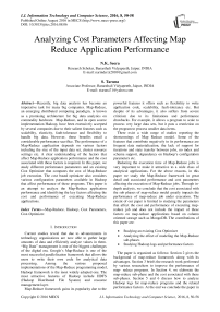 Analyzing Cost Parameters Affecting Map Reduce Application Performance