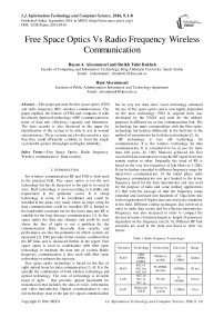 Free Space Optics Vs Radio Frequency Wireless Communication