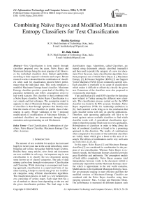 Combining Naïve Bayes and Modified Maximum Entropy Classifiers for Text Classification