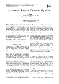 Accelerated K-means Clustering Algorithm