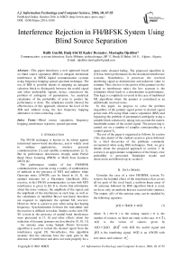 Interference Rejection in FH/BFSK System Using Blind Source Separation
