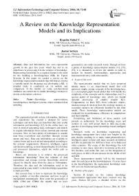 A Review on the Knowledge Representation Models and its Implications