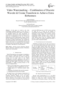 Video Watermarking – Combination of Discrete Wavelet & Cosine Transform to Achieve Extra Robustness