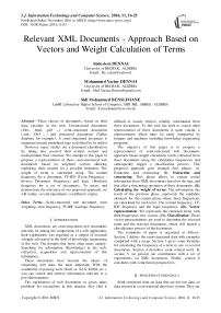 Relevant XML Documents - Approach Based on Vectors and Weight Calculation of Terms