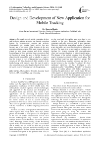 Design and Development of New Application for Mobile Tracking