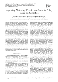 Improving Matching Web Service Security Policy Based on Semantics