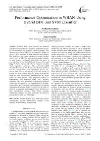 Performance Optimization in WBAN Using Hybrid BDT and SVM Classifier