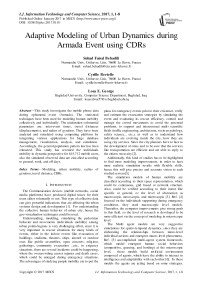 Adaptive Modeling of Urban Dynamics during Armada Event using CDRs