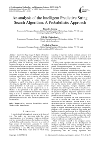 An analysis of the Intelligent Predictive String Search Algorithm: A Probabilistic Approach