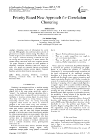 Priority Based New Approach for Correlation Clustering