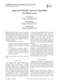 Improved Parallel Apriori Algorithm for Multi-cores