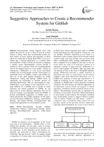 Suggestive Approaches to Create a Recommender System for GitHub