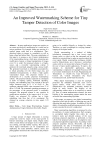 An Improved Watermarking Scheme for Tiny Tamper Detection of Color Images