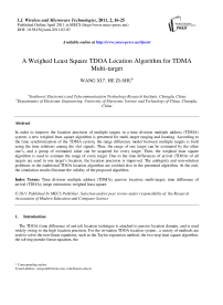 A Weighed Least Square TDOA Location Algorithm for TDMA Multi-target