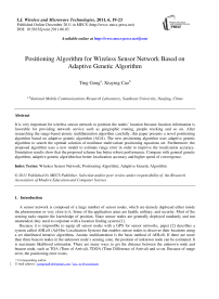 Positioning Algorithm for Wireless Sensor Network Based on Adaptive Genetic Algorithm