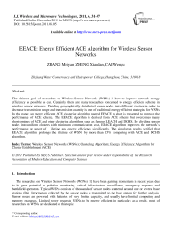 EEACE: Energy Efficient ACE Algorithm for Wireless Sensor Networks