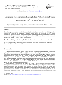 Design and Implementation of Anti-phishing Authentication System