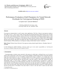 Performance Evaluation of QoS Parameters for Varied Network Overheads for Convergecast Routing in WSN