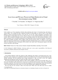 Loss Less and Privacy Preserved Data Retrieval in Cloud Environment using TRSE
