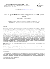 Effect on System Performance due to Upgradation of 2G/3G System to LTE