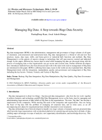 Managing Big Data: A Step towards Huge Data Security