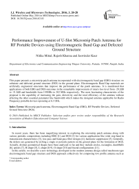 Performance Improvement of U-Slot Microstrip Patch Antenna for RF Portable Devices using Electromagnetic Band Gap and Defected Ground Structure