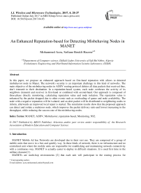 An Enhanced Reputation-based for Detecting Misbehaving Nodes in MANET