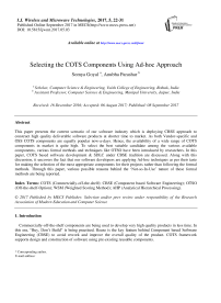 Selecting the COTS Components Using Ad-hoc Approach