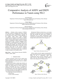 Comparative Analysis of AODV and DSDV Performance in Vanets using NS-2