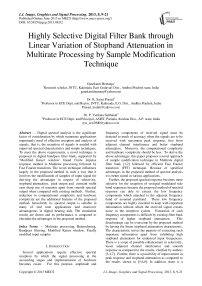 Highly Selective Digital Filter Bank through Linear Variation of Stopband Attenuation in Multirate Processing by Sample Modification Technique