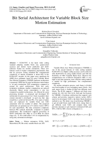 Bit Serial Architecture for Variable Block Size Motion Estimation