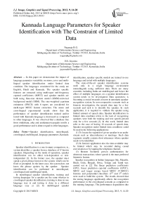 Kannada Language Parameters for Speaker Identification with The Constraint of Limited Data