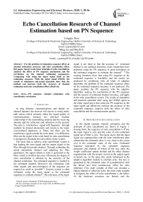 Echo Cancellation Research of Channel Estimation based on PN Sequence