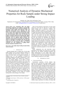 Numerical Analysis of Dynamic Mechanical Properties for Rock Sample under Strong Impact Loading