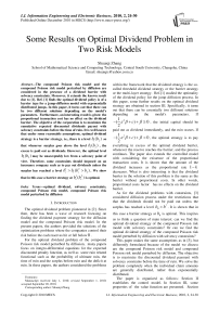 Some Results on Optimal Dividend Problem in Two Risk Models