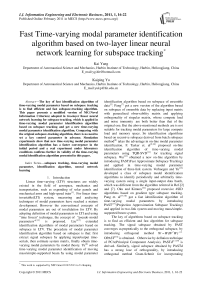 Fast Time-varying modal parameter identification algorithm based on two-layer linear neural network learning for subspace tracking