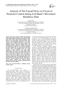 Analysis of Net Causal Flows in Circuit of Premotor Control during Left Hand’s Movement Readiness State